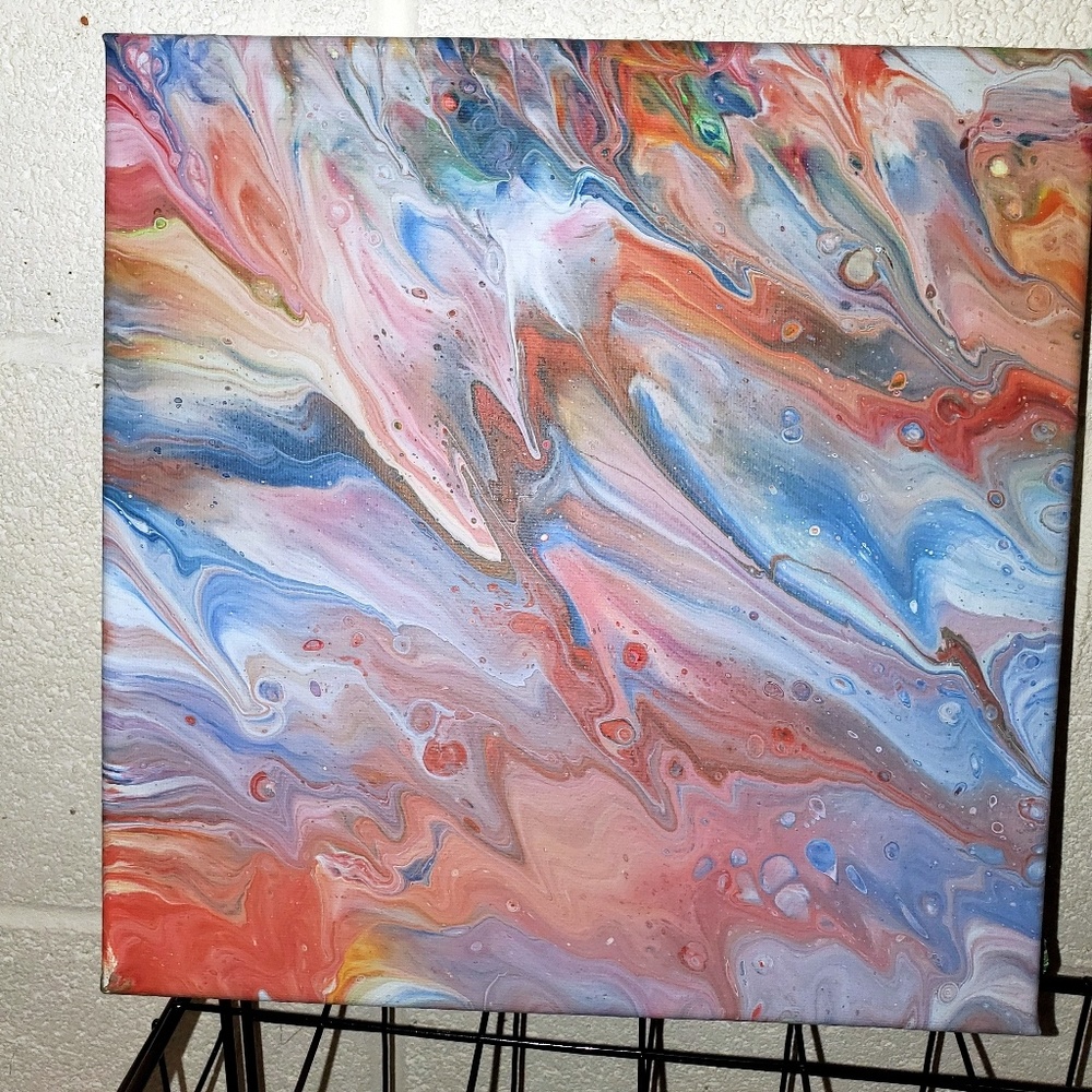 Abstract art original painting fluid
